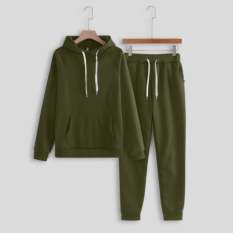 Ladies Sweat Suit Solid Color Hooded Sweatshirt And Pant Tracksuit Women Jogging Sport Set Lounge Wear Autumn Winter Clothes - Image 5