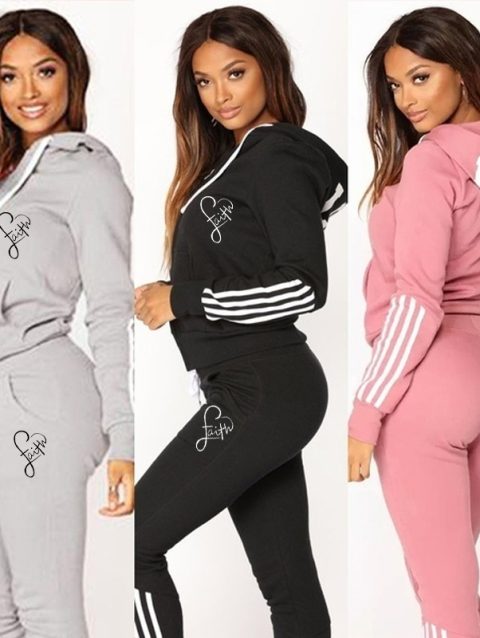 Ladies Fashion Printed Hoodies and Long Pants Set Tracksuits Women Two Pieces Jogging Sports Wear Suit