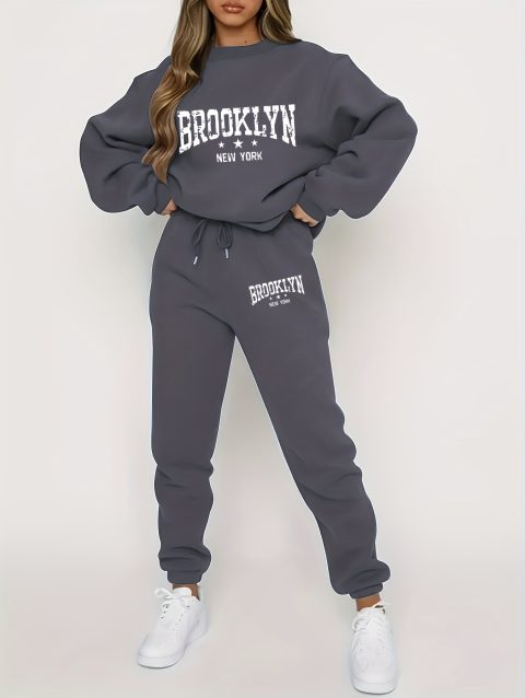 Autumn Winter Women's Sweater Pants Set Women Hoodie set Street Hip Hop Clothing Casual Female Clothing Plush sweatshirt
