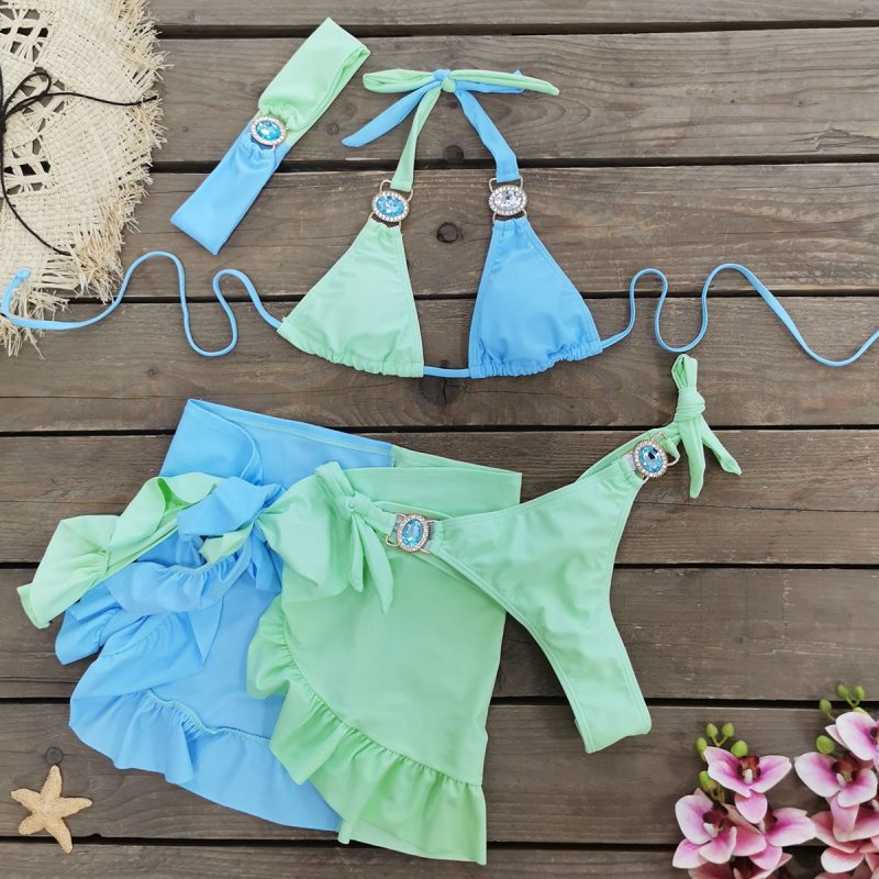 Brazilian Jewelled Rhinestones Diamond Bikini Women Swimwear Female Swimsuit Two-piece Bikini set Bather Bathing Suit Swim - Image 3