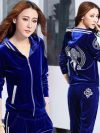 Velvet Tracksuit Women Two Piece Pants Set Sportswear 2024 Spring Fall Casual Zipper Hoodies Jacket+Pants Jogging Suit Chandals