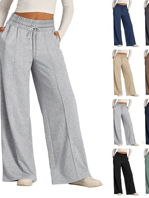 Fleece Sweatpants Women Streetwear Pants High Waist Loose Trousers Casual Straight Sport Wide Leg Baggy Pants Joggers