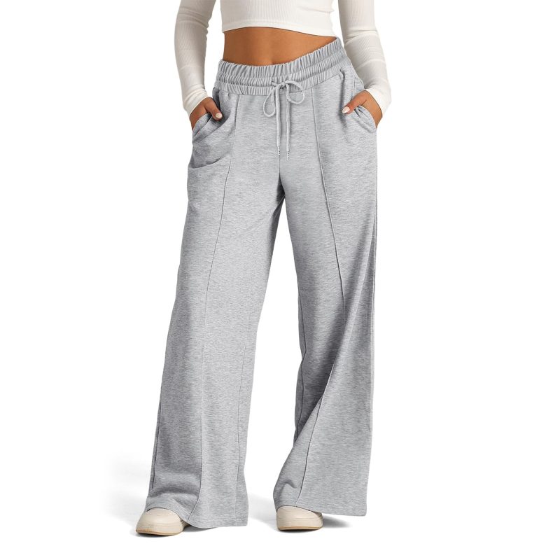 Fleece Sweatpants Women Streetwear Pants High Waist Loose Trousers Casual Straight Sport Wide Leg Baggy Pants Joggers - Image 2