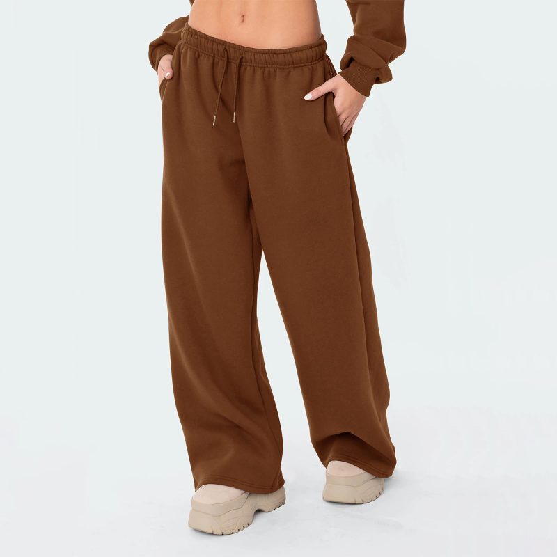 Fashion Women's Casual Pants Joggers Sweatpants Solid Color Drawstring High Waist Wide Leg Trousers Streetwear Casual Outfits - Image 2