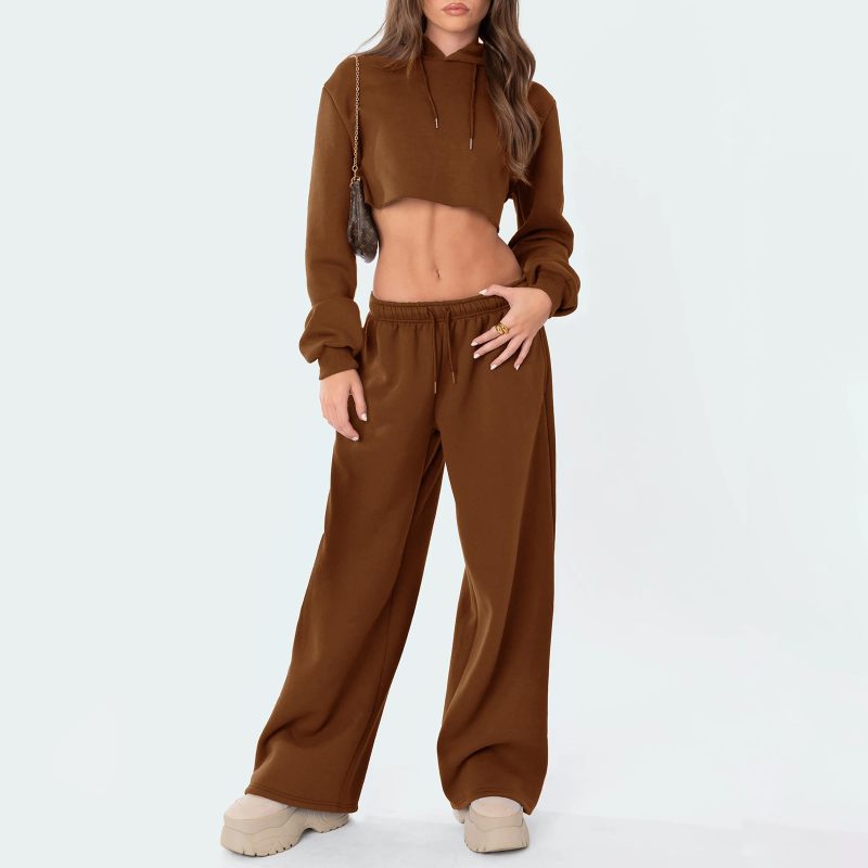 Fashion Women's Casual Pants Joggers Sweatpants Solid Color Drawstring High Waist Wide Leg Trousers Streetwear Casual Outfits - Image 3