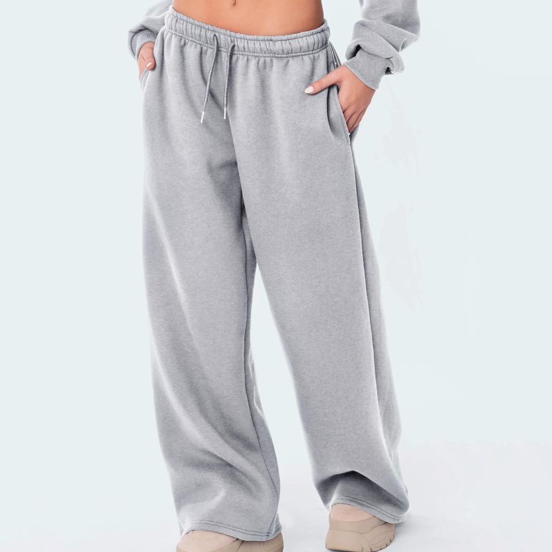 Fashion Women's Casual Pants Joggers Sweatpants Solid Color Drawstring High Waist Wide Leg Trousers Streetwear Casual Outfits - Image 6