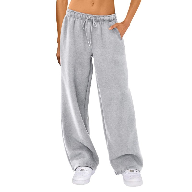 Fashion Women's Casual Pants Joggers Sweatpants Solid Color Drawstring High Waist Wide Leg Trousers Streetwear Casual Outfits - Image 7