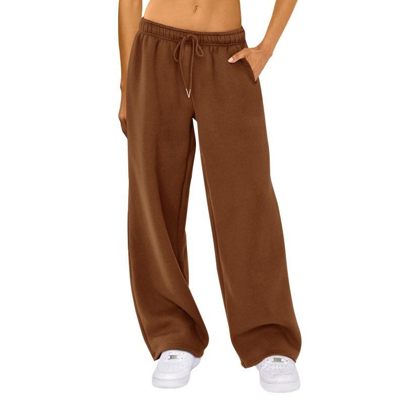 Fashion Women's Casual Pants Joggers Sweatpants Solid Color Drawstring High Waist Wide Leg Trousers Streetwear Casual Outfits - Image 9