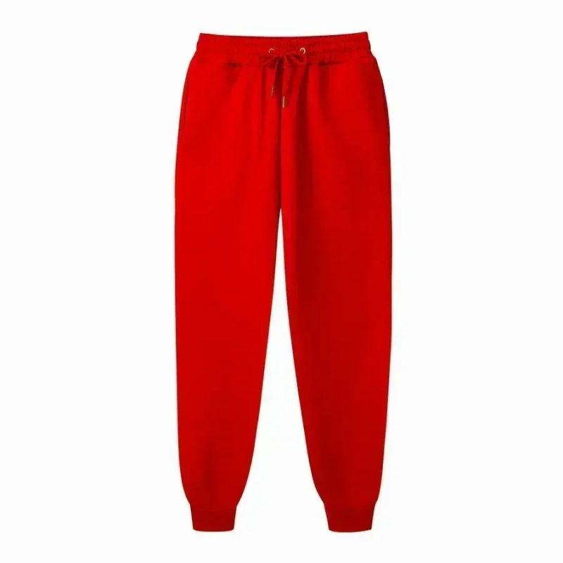 Women's and men's loose sweatpants runners with elastic waist casual hip-hop sweat pants white beige ros
