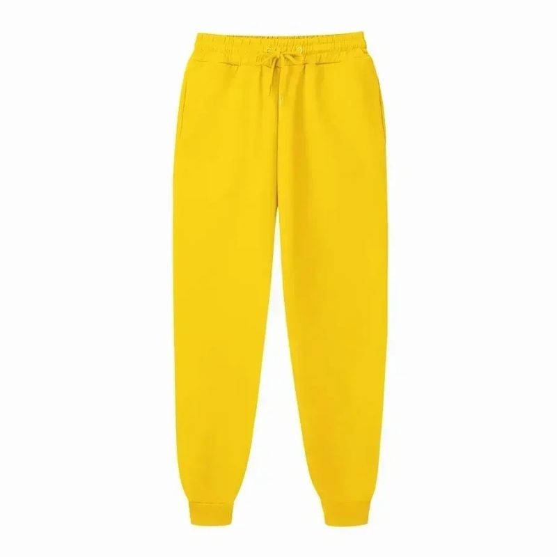 Women's and men's loose sweatpants runners with elastic waist casual hip-hop sweat pants white beige ros - Image 2