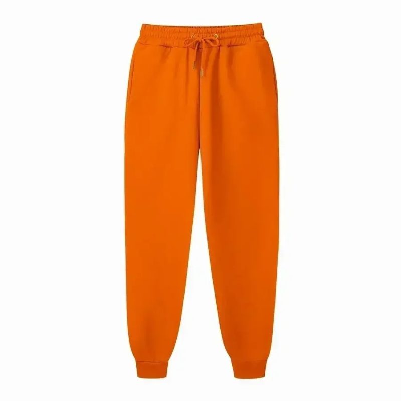 Women's and men's loose sweatpants runners with elastic waist casual hip-hop sweat pants white beige ros - Image 8