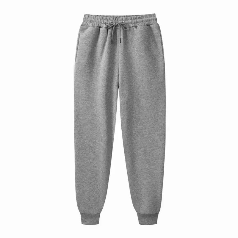 Women's and men's loose sweatpants runners with elastic waist casual hip-hop sweat pants white beige ros - Image 9