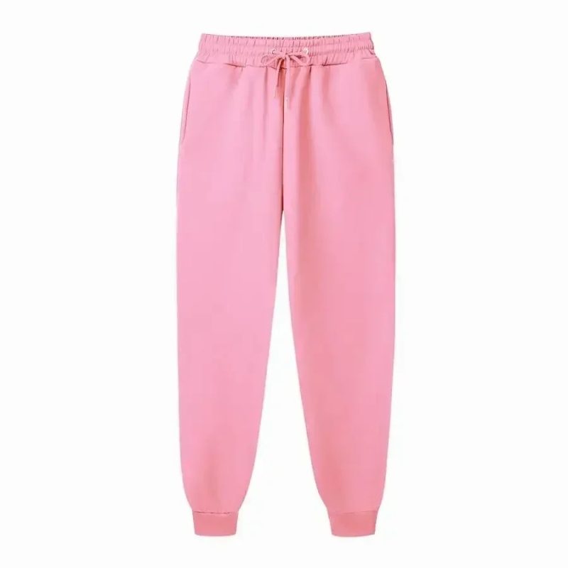 Women's and men's loose sweatpants runners with elastic waist casual hip-hop sweat pants white beige ros - Image 10