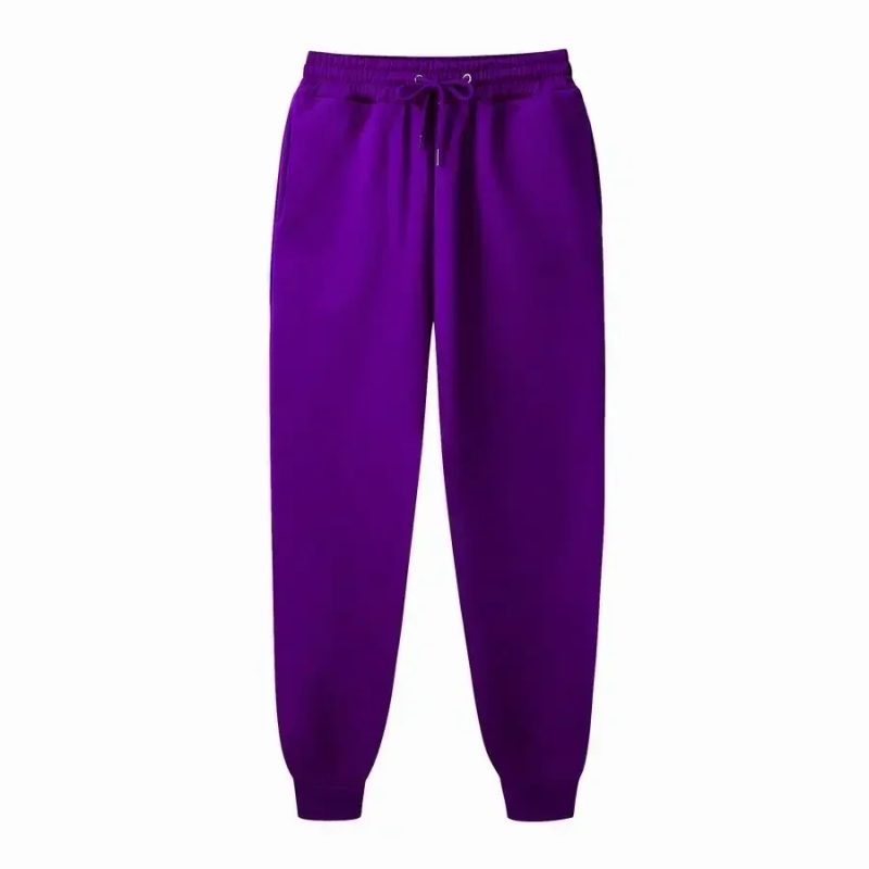 Women's and men's loose sweatpants runners with elastic waist casual hip-hop sweat pants white beige ros - Image 13