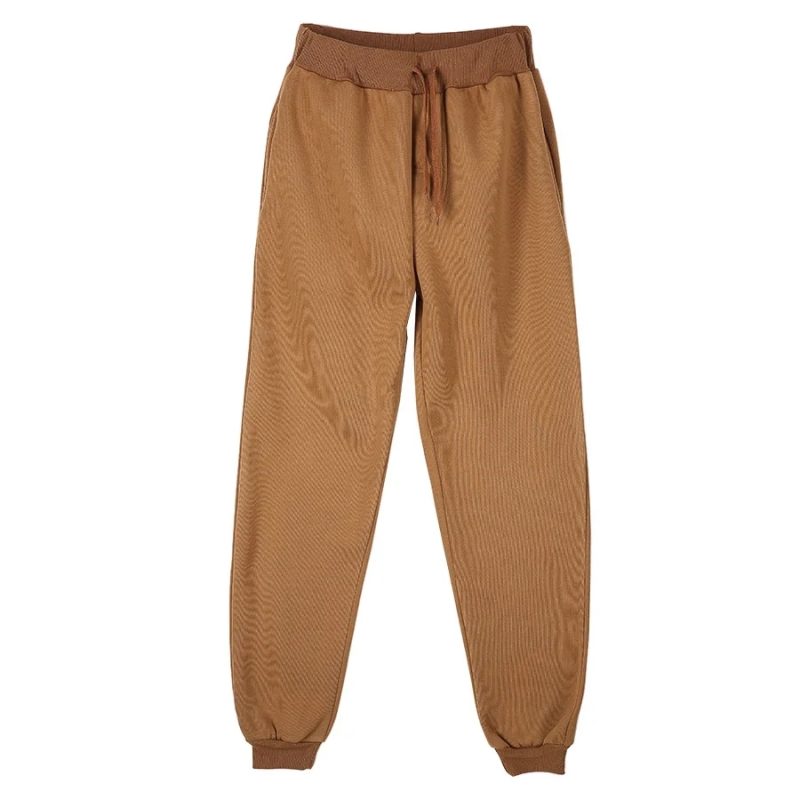 Women's and men's loose sweatpants runners with elastic waist casual hip-hop sweat pants white beige ros - Image 15