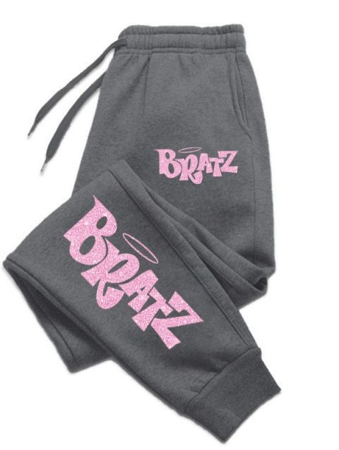 Bratz Pink Printing Man Woman Pants Pocket Running Sweatpant Leggings Baggy Gym Jogger Tracksuit Drawstring Sweat Trouser Couple