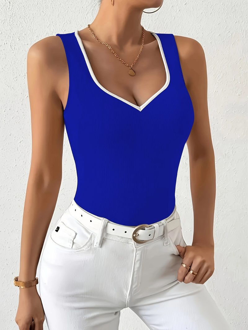 Sexy Sleeveless Ribbed Tank Top Trendy Women's Tight T-shirt V-neck Top 2024 Summer Spicy Girl Nightclub Bar New - Image 3