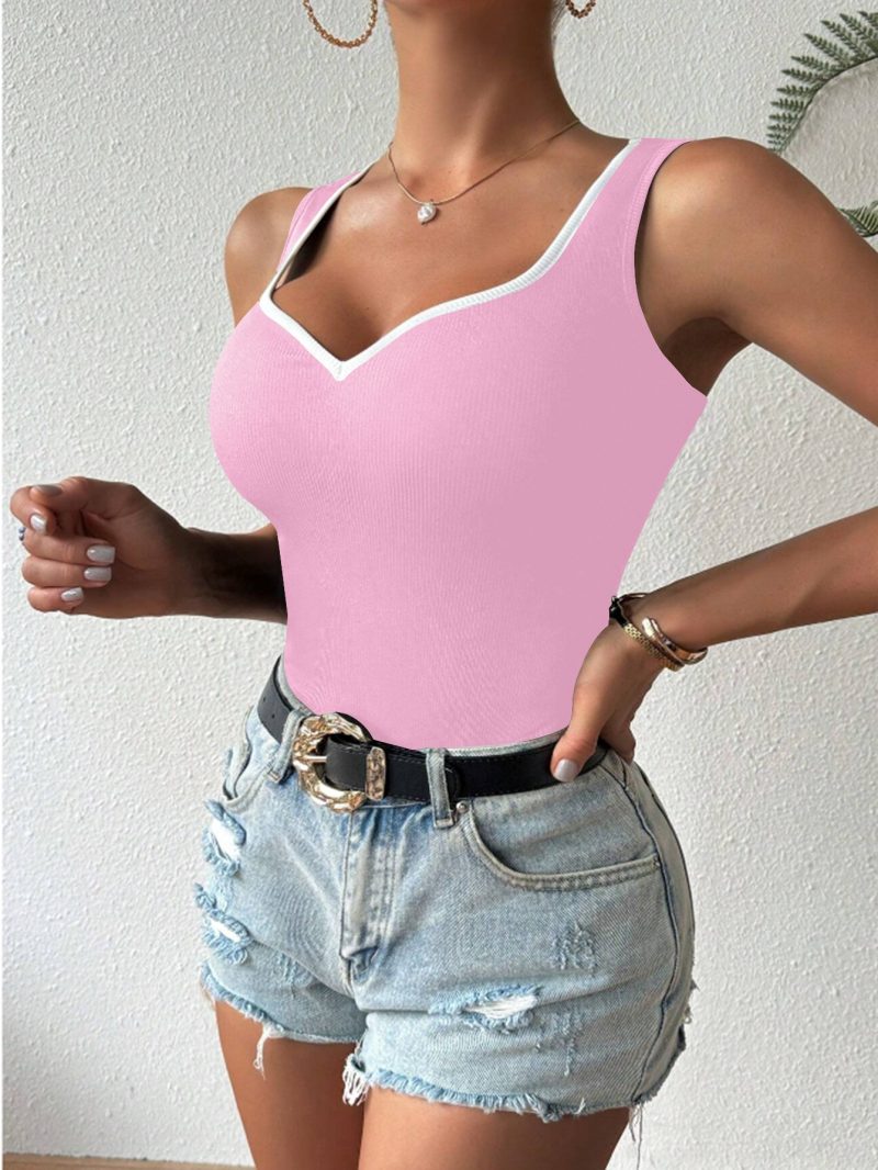 Sexy Sleeveless Ribbed Tank Top Trendy Women's Tight T-shirt V-neck Top 2024 Summer Spicy Girl Nightclub Bar New - Image 4