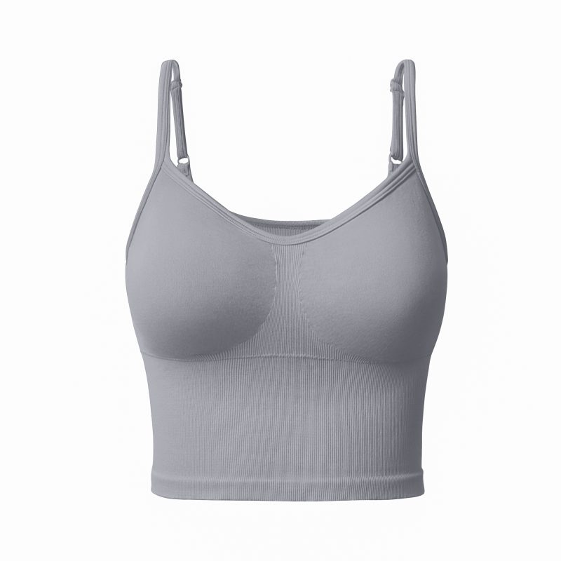 Women Tank Top With Built in Bra Spaghetti Strap Tank Top Summer Sexy Basic Elastic Backless Sleeveless Crop Tops - Image 7
