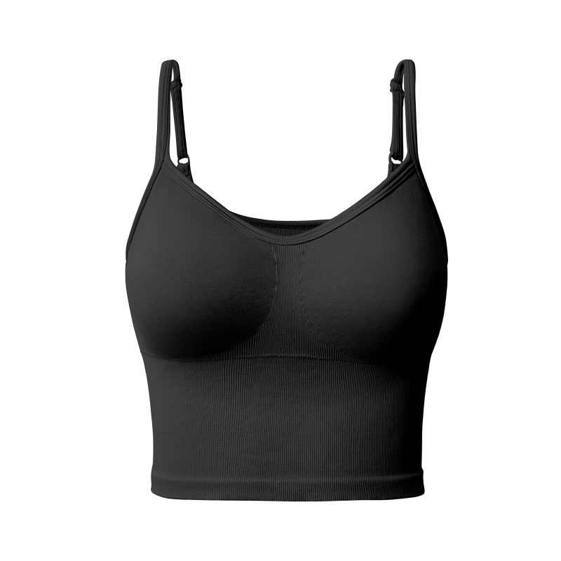 Women Tank Top With Built in Bra Spaghetti Strap Tank Top Summer Sexy Basic Elastic Backless Sleeveless Crop Tops - Image 9