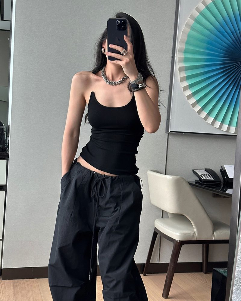 Women Ypro Ribbed Invisible Strap Tank Top Camis Tee - Image 5