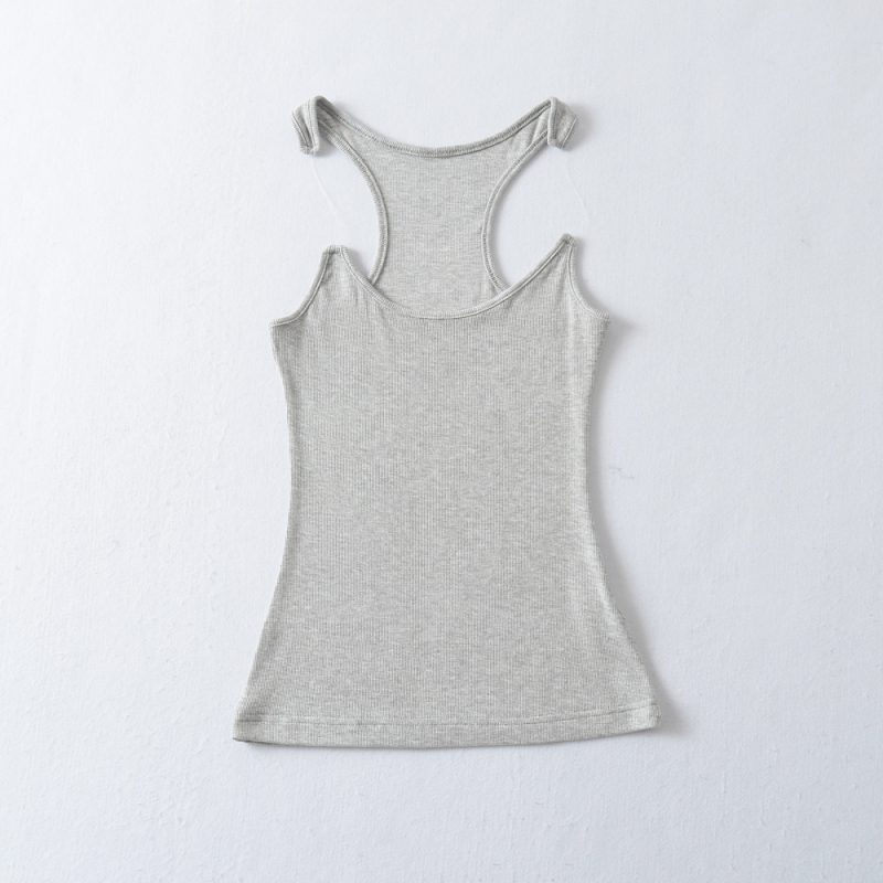 Women Ypro Ribbed Invisible Strap Tank Top Camis Tee - Image 11