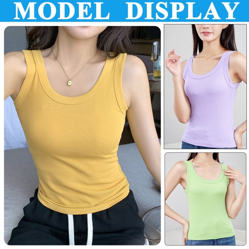 Sexy Tank Tops Women Colorful Running Sports Soft Solid Modal Screw Thread High Elasticity Slim Vest Girls 9 Colors - Image 2
