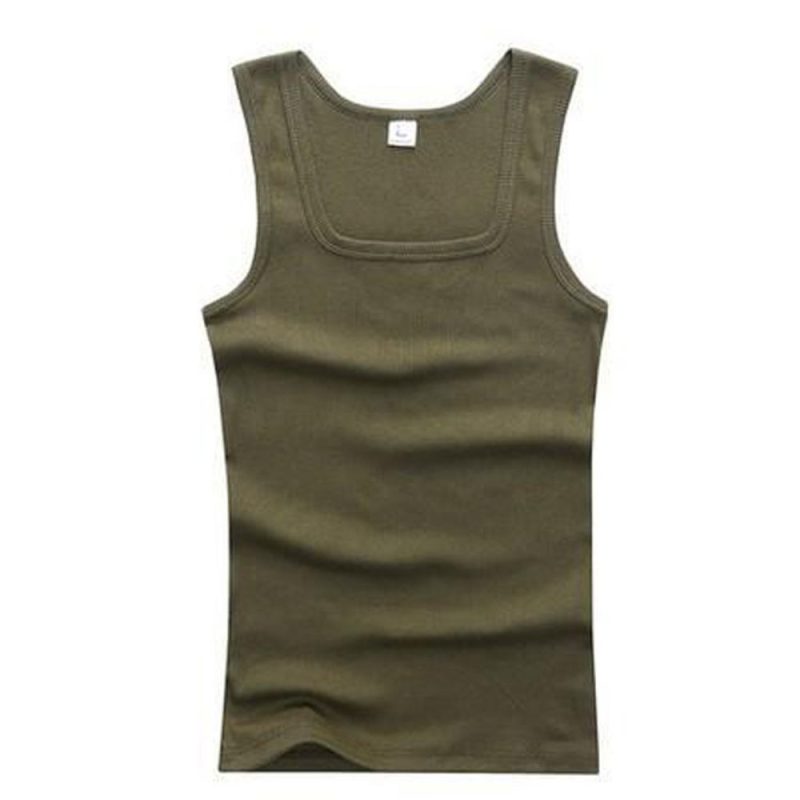 Solid Color Square Neck Tank Top Cotton Black White Gray Men Women Vest Fitness Sleeveless T-shirt Bodybuilding Gym T-shirtsHot - Image 7