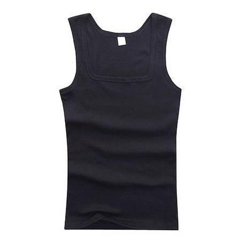 Solid Color Square Neck Tank Top Cotton Black White Gray Men Women Vest Fitness Sleeveless T-shirt Bodybuilding Gym T-shirtsHot - Image 8