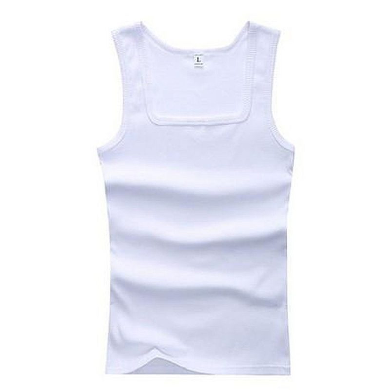 Solid Color Square Neck Tank Top Cotton Black White Gray Men Women Vest Fitness Sleeveless T-shirt Bodybuilding Gym T-shirtsHot - Image 13