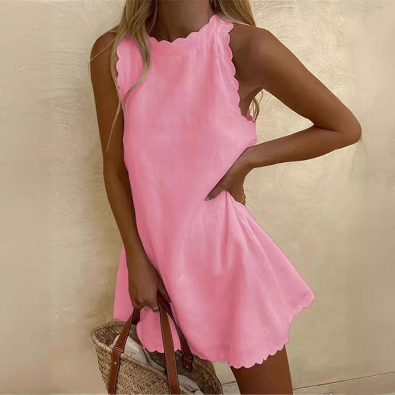 Summer Sexy White Sleeveless Dress Women Fashion Elegatn Casual Office Party Mini Dresses Female New Holiday Solid Dress New - Image 10