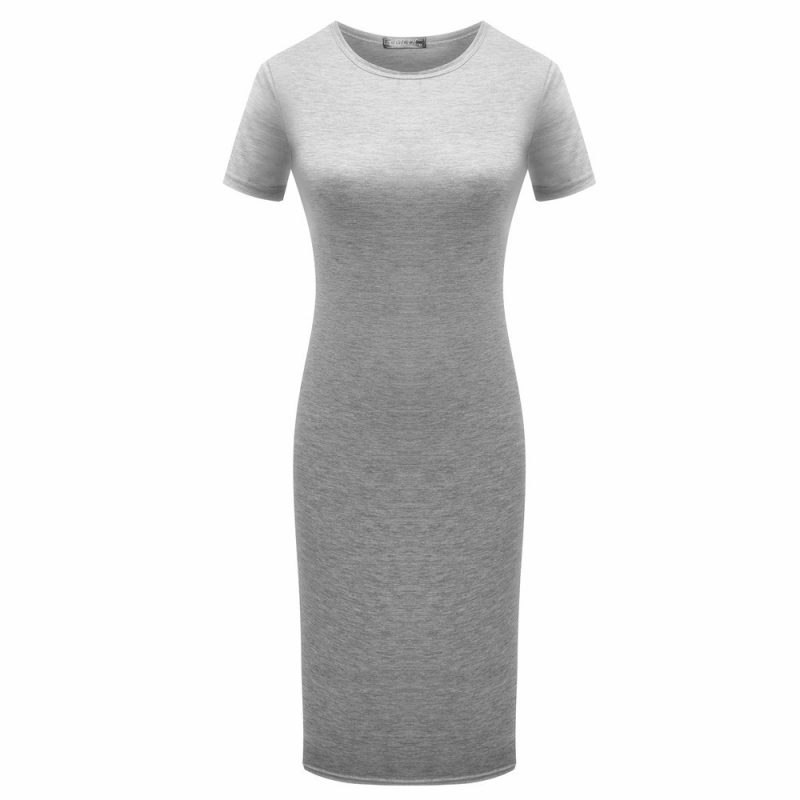 Dropshipping Womens Dresses Elegant Wedding Cocktail Short Sleeve Summer A-Line Bodycon Midi Dress - Image 5