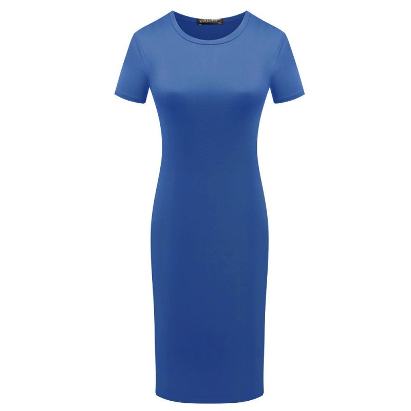 Dropshipping Womens Dresses Elegant Wedding Cocktail Short Sleeve Summer A-Line Bodycon Midi Dress - Image 6