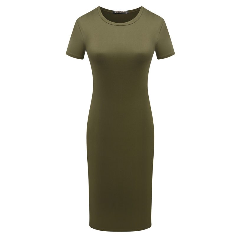 Dropshipping Womens Dresses Elegant Wedding Cocktail Short Sleeve Summer A-Line Bodycon Midi Dress - Image 7