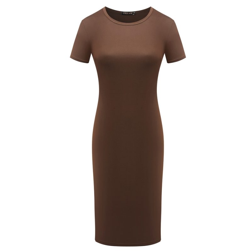 Dropshipping Womens Dresses Elegant Wedding Cocktail Short Sleeve Summer A-Line Bodycon Midi Dress - Image 8