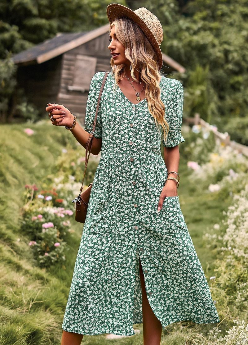 YJKDYK 2025 Summer Women's Dress Female Printed Vent A-line Dress Lady Dress Vacation Women's Summer Clothing Women's Sun Dress - Image 8