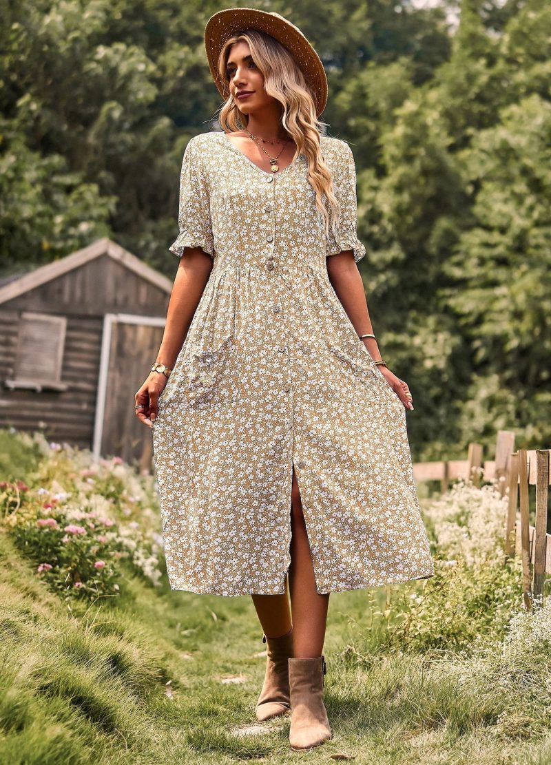 YJKDYK 2025 Summer Women's Dress Female Printed Vent A-line Dress Lady Dress Vacation Women's Summer Clothing Women's Sun Dress - Image 9