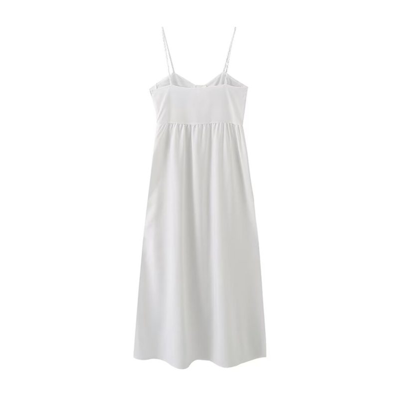 PB&ZA2024 Summer New Product Casual Women's Fashion Solid Color Positioning Printed strapless backless camisole dress - Image 2