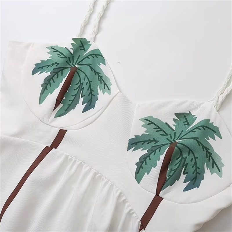 PB&ZA2024 Summer New Product Casual Women's Fashion Solid Color Positioning Printed strapless backless camisole dress - Image 3