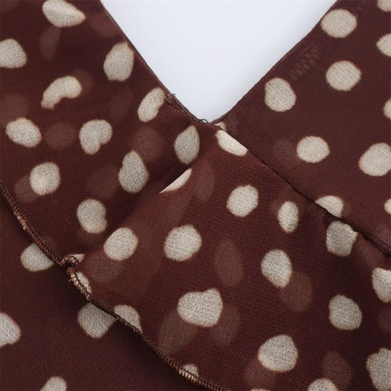 2024 autumn new women's clothing sweet and fashionable temperament layered decorative polka dot dress - Image 4