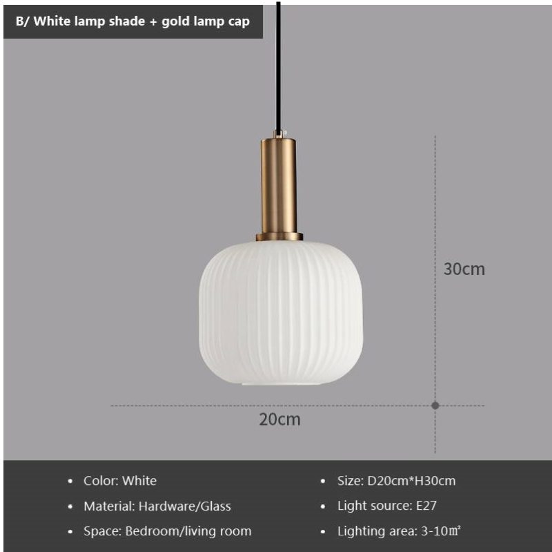 Retro Nordic LED glass pendant lamp SA60 bedroom bedside chandelier bar simple restaurant balcony coffee shop indoor lighting - Image 29