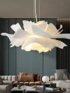 Postmodern Designer Pendant Light White Flower LED Hanging Lamp for Bedroom Restaurant Bar Store Lighting Indoor Petal Decor