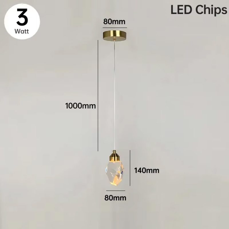 HD Luxury Pendant Lights For Dining Living Room Bedroom Bedside Kitchen Cafe Bar Indoor Decor LED Crystal Hanging Ceiling Lamps