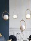 XCLuuHY Modern Pendant Light Nordic Minimalist Hanging Lamp Ceiling Decoration Glass Ball Lighting Living Bedroom Dining Room