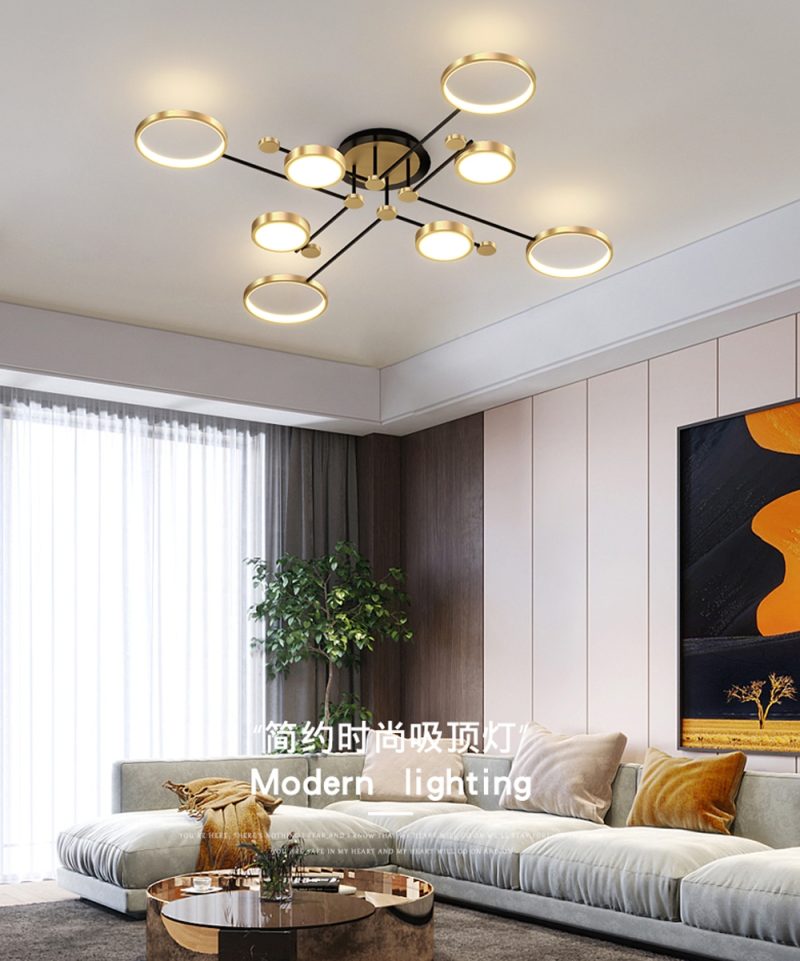 Modern Pendant Light LED Nordic Lamp Gold Black Hanging Chandelier Ceiling Lights Dimming Remote Control Lighting Fixture - Image 4