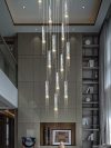 Hardware Ceiling Hanging Lamp Modern Stairs High Ceiling Led Pendant Light Led Nordic Staircase Chandelier Villa