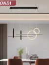 Nordic LED Restaurant Chandelier Luxury Minimalist Restaurant Dining Table Bar Counter Designer Lighting Decorative Fixtures