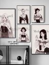 1pc Simple Fashion Princess Modern Poster Self-adhesive Art Waterproof Paper Sticker Coffee House Bar Room Wall Decor