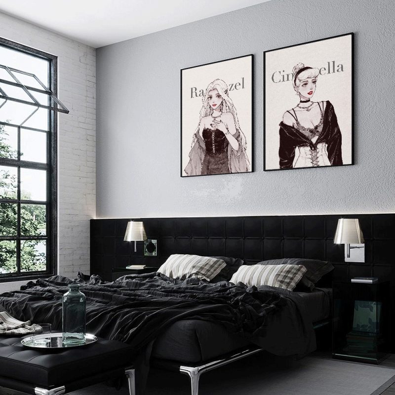 1pc Simple Fashion Princess Modern Poster Self-adhesive Art Waterproof Paper Sticker Coffee House Bar Room Wall Decor - Image 3