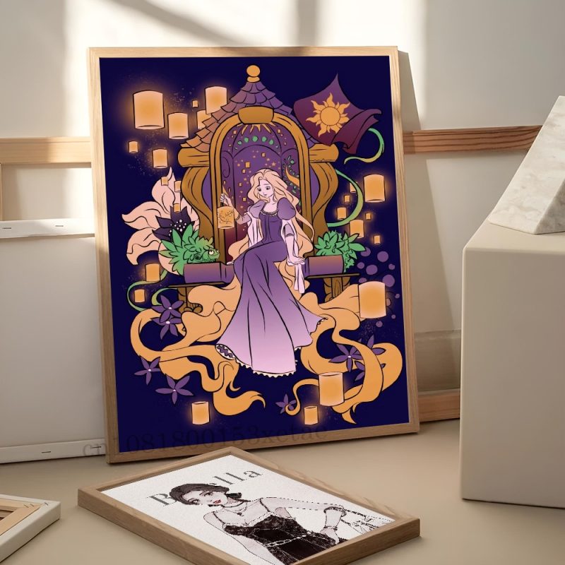 1pc Simple Fashion Princess Modern Poster Self-adhesive Art Waterproof Paper Sticker Coffee House Bar Room Wall Decor - Image 5